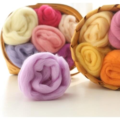 36Colors Wool Roving(5g/Color) Wool Roving for Needle Felting, Needle Felting Wool Fibre Wool Yarn Roving