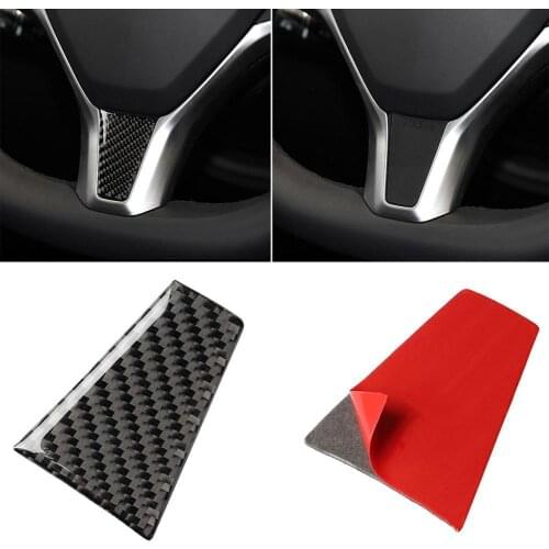 50% HOT SALES!!! Carbon Fiber Car Steering Wheel Cover Sticker Interior Decor for Tesla Model S X