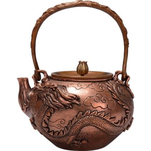 Teapot, copper teapot, kettle, hot water teapot, teapot 1600 ml water, kung fu tea set