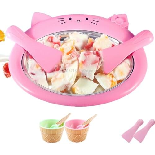 Cartoon Mini Ice Cream Maker Fried Yogurt Machine Summer Cool Ice Cream Maker Ice Cream Roller Rolling Machine For Kids Children