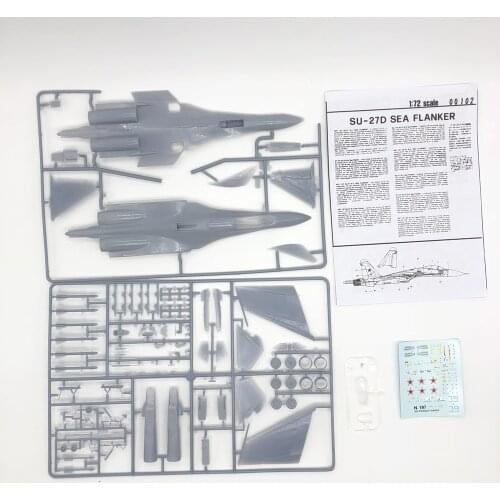 DIY 1:72 Static Model Airplane SU-27D Sea Flanker Jet Fighter Toy Assembly Hobby 00102