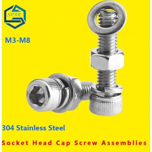 Socket Head Cap Screw And Spring Washer Assemblies socket head screw Hexagon Socket Head Cap Screws Hex Screw Nut Set