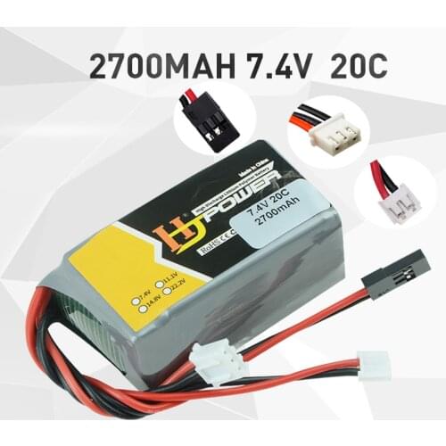HJ Power High Capacity 7.4V 2S 2700mAh 20C Lithium Lipo Battery With 2S Futaba JR Connectors For RC Car/Quadcopter/Boat