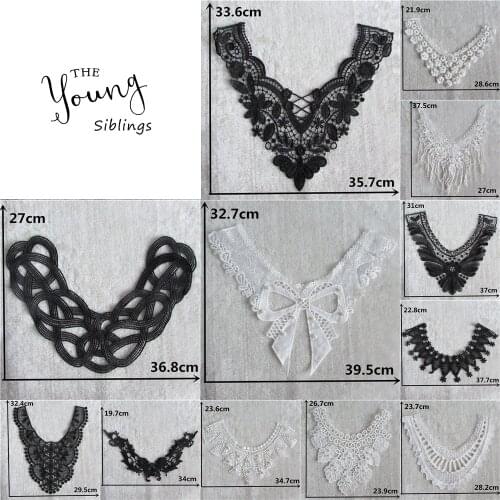 Fashion Beautiful Flower Embroidery Lace Collar DIY Embroidery Fabric Sewing Applique Neckline Decorative Clothing Accessories