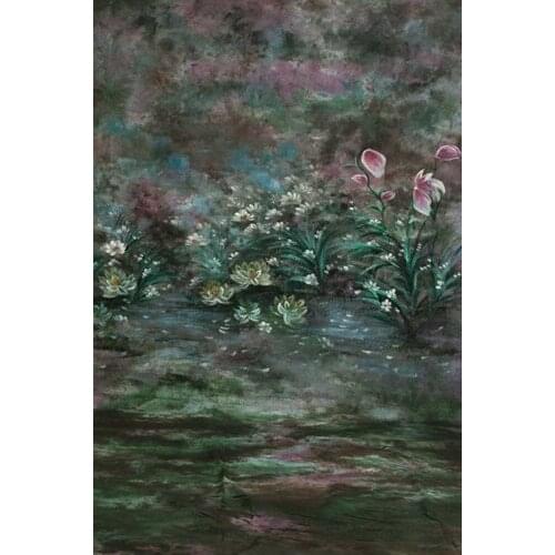 10x20ft/3x6m 100% Cotton hand painted muslin backdrop spring scenic background ,flower wedding backgrounds for photo studio