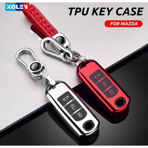 Soft TPU Car Remote Key Case Cover Holder Shell Fob For Mazda 2 3 6 Axela Atenza CX-5 CX5 CX-7 CX-9 CX-4 CX-3 2014-2017 Keychain