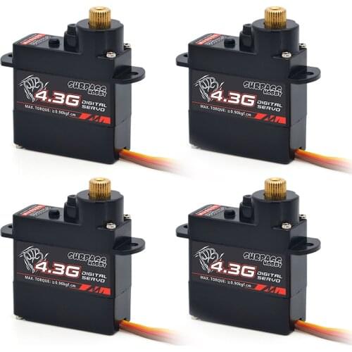 New 4pcs/lot Surpass Hobby Airplane Digital Servo 4.3g Micro Metal Gear Mini Servo for RC Aircraft Fixed-wing Helicopter