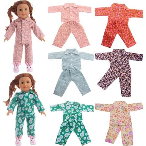 Doll Clothes Nightgown Printed With Daisies Or Flowers For 18 Inch&43 Cm Doll&New Born Baby Generation Birthday Girls Toy Gifts