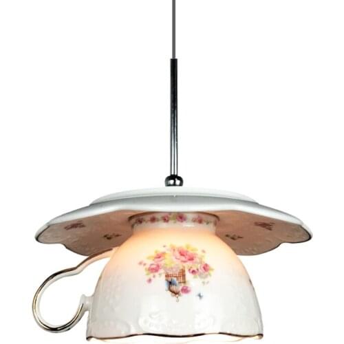 Ins Pink Flower Cup Pendant Lights Led Modern Dining Room Hanging Lamp Kitchen Indoor Lighting Fixture Home Decor Loft Luminaire