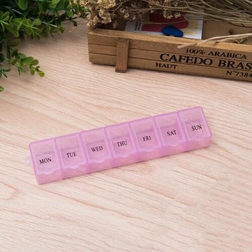 Portable 7 Day Pill Box Organizer Travel Pill Box Pill Storage Compartment Box Medicine Tablet Holder Pill Splitter