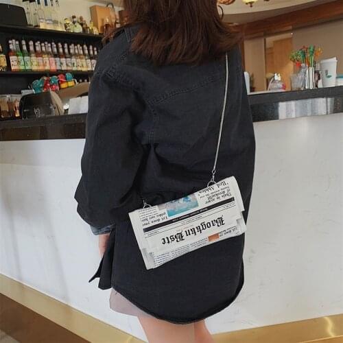 Luxury Designer Women Bags Personality Fashion Shoulder Bags Ladies All-match Messenger Bag Newspaper Modeling Small Square Bag