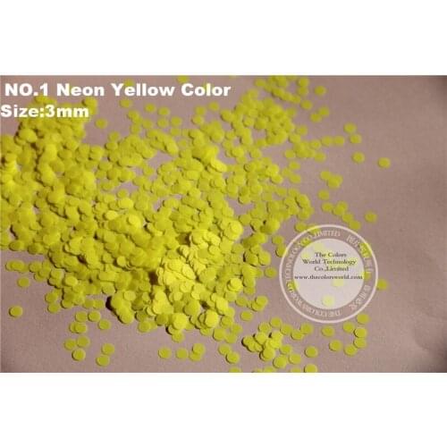 Solvent resistant bright Neon Light Yellow Colors circle dot shapes glitter for nail gel nail polish Other art Decoration