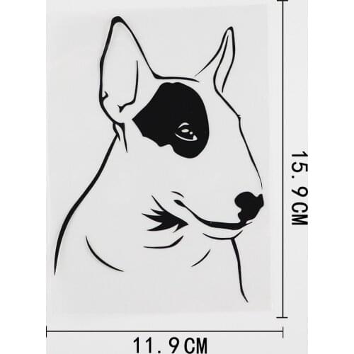 11.9CMX15.9CM Fun Bull Terrier Dog Animals Pets Vinyl Car Sticker Black/Silver 8A-0023