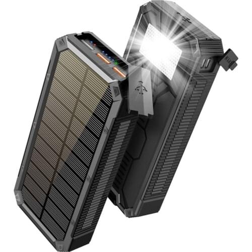 30000mAh Solar Power Bank PD18W Fast Charging For iPhone 12 Samsung Xiaomi Powerbank External Solar Battery Waterproof Poverbank