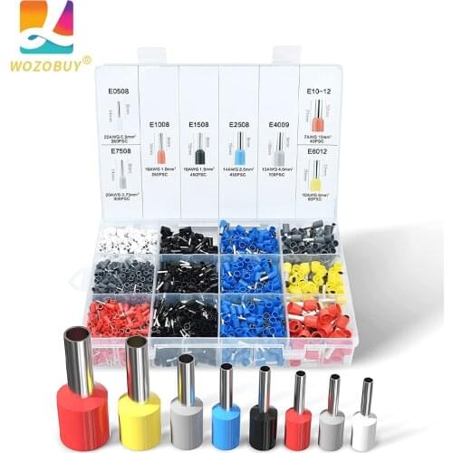 800/1200pcs Insulated Ferrules Terminal Block Cord End Wire Connector Electrical Crimp Terminator,Tubular Wire Terminals