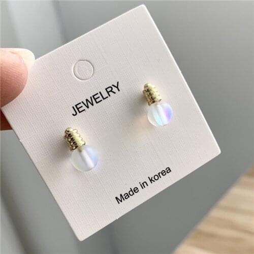 Funny Light Bulb Small Stud Earrings Women Korean Fashion Cute Mini Unique Earrings Statement Boho Cool Harajuku Jewelry 2020