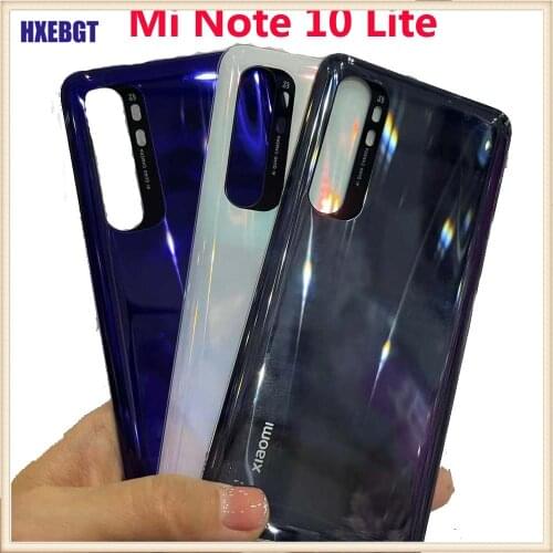 Rear Back Cover Glass For Xiaomi Mi NOTE 10 Lite Battery Back Housing Panel Rear Door Case For Mi Note 10 Lite