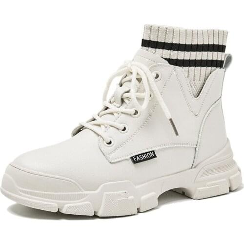 Koovan Womens Martin Boots Womens Shoes 2020 Trendy Girls Sneakers Shoes Autumn Winter New Velvet Increased Ankle Boots