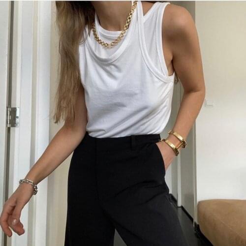Women Solid Color Pullover Sleeveless Tank Tops O Neck Slim Jumper Spring Summer Soft Chic Sexy Clothes