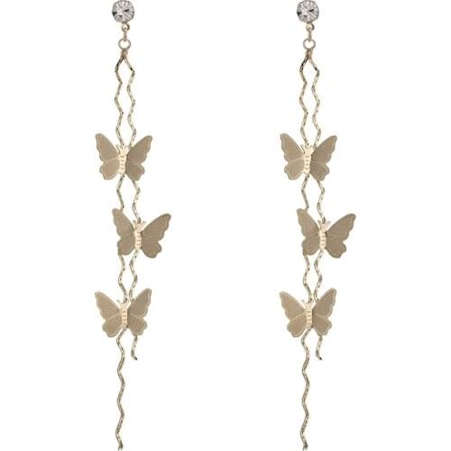 ONYSS 2021 Trend Earrings For Women Fashion 3A Zircon Top Luxury Butterfly Shape Drop Pendants Dangling Earrings