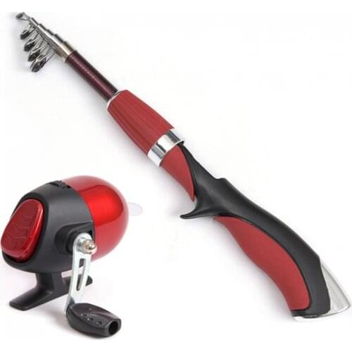 1.4M Portable Rod Combo Telescopic Ice Rock Fishing Rod + Closed Spherical Fishing Reel