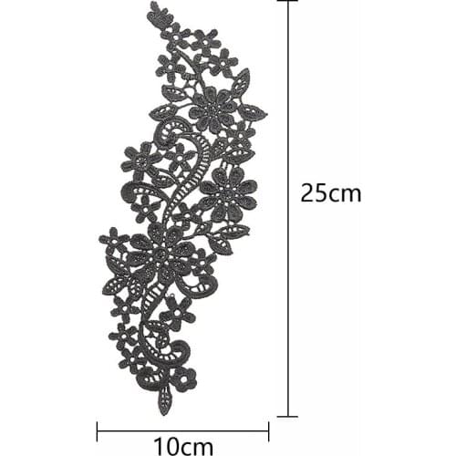 1 Pair Wedding Bridal Sewing Motif DIY Patches Flower 3D Lace Trim Embroidery Applique Fabric