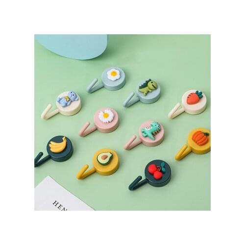 1pcs Cute Cartoon Adhesive Hooks Muilt-Purpose Wall Hooks for Hanging Coats Kitchen Bathroom Bedroom Cubicle Shower Room Hanging