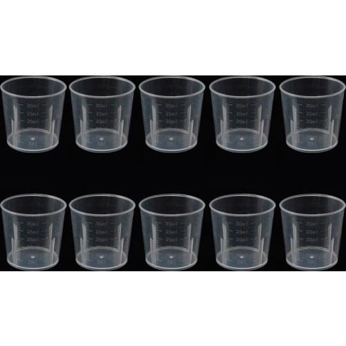 10pcs 30ml Clear Plastic Measuring Cup Measure Beaker Measuring Medicine Cups Clear Container Kitchen Tool Supplies