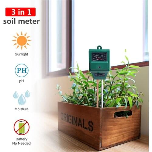 10 Pieces / Lot 3in1 Plant Flowers Soil PH Tester/Moisture/Light Meter Gardening Supplies PH Soil Planting Monitoring Instrument