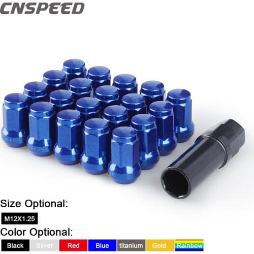 20PCS M12*1.5 M12*1.25 Iron Heptagonal Wheel Rays Lock Lug Nuts Length 32MM Closed End lug nut For Honda For Ford