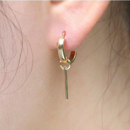 2021 Trend Korean New Simple Metal Geometric Earrings for Women Fashion Jewelry Wholesale Punk Personality Charm Earrings