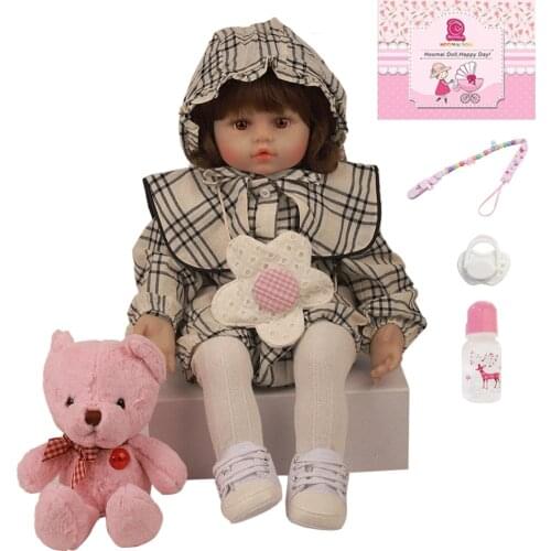 24" 60 CM Charming Bonecas Infantil Soft Silicone Full Vinyl Lifelike Bebe Reborn Baby Doll Best Playmates Kids Birthday Gift