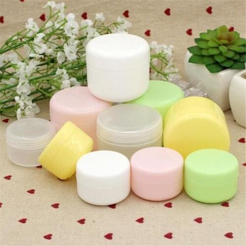 3PCS Travel Face Cream Lotion Cosmetic Container Refillable Bottles Plastic Empty Makeup Jar Pot 5 Colors 20/50/100g