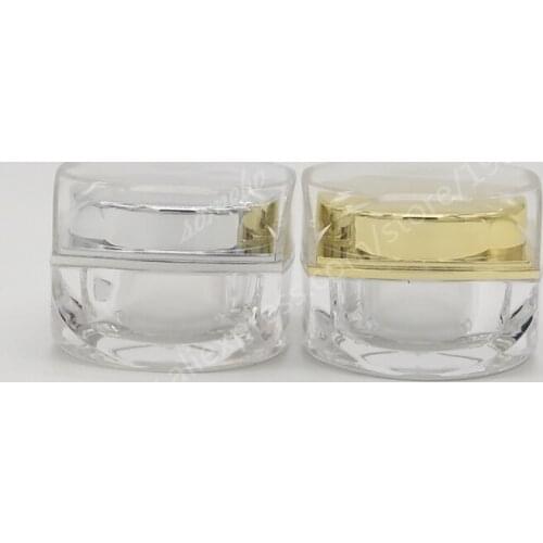 500pcs/lot 10ml Transparent Acrylic Cream Jar 10G Senior Cream Bottle Clear Plastic Jar for Eye Cream and Lipstick