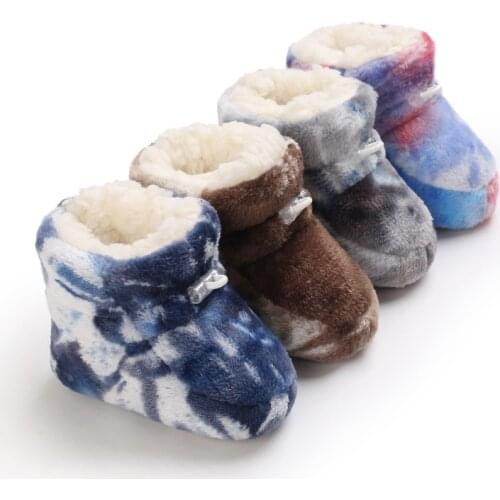 Infant Newborn Lovely Baby Boy Girl Warm Cashmere Plush Winter Boots Cotton Casual Shoes Soft Bottom Frist Walking Shoes 0-18M