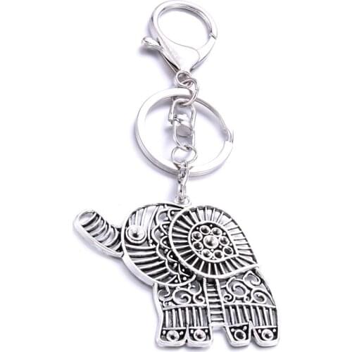 Elephant shape keychain handmade stainless steel gift private custom for lovers friends a variety of styles