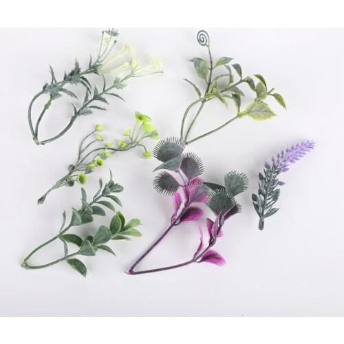 10 Pieces Artificial plants Plastic water grass wedding decorative flowers home decoration accessories gift box Christmas crafts