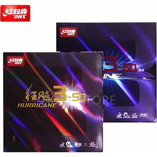 DHS Hurricane 3-50 / SKYLINE 3-60 Pips-In Table Tennis Rubber (Control / Loop) Original DHS Ping Pong Sponge