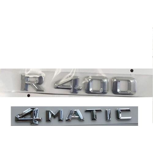 Chrome " R 400 4 MATIC " Car Trunk Rear Letters Words Badge Emblem Letter Decal Sticker for Mercedes Benz R Class R400