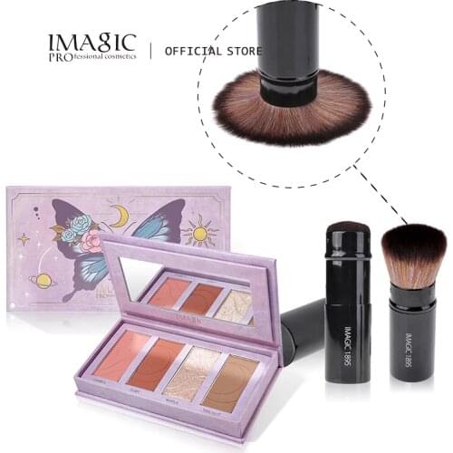 IMAGIC Makeup Highlighter Powder Contour Palette Foundations 4 Colors Long-Lasting Make Up Contouring Bronzer Contour Shimmer