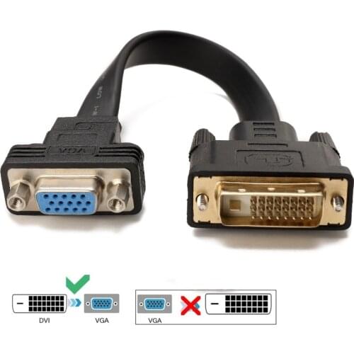GREATLINK DVI D VGA cable Active DVI-D Dual Link 24+1 male to VGA Female Video with Flat Cable Adapter Converter