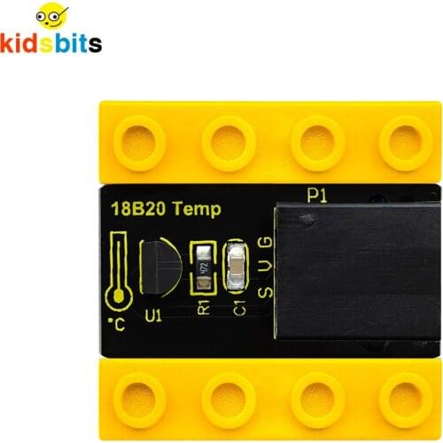 Kidsbits Blocks Coding 18B20 DS18B20 Temperature Sensor Detection Sensor Module For Arduino STEM Programming Education