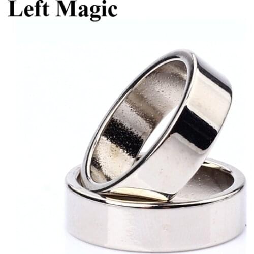 1 Pcs Hot Sale Magic Rings Silver Color PK Ring Strong Magnetic Rings Magic Tricks 18mm 19mm 20mm 21mm PK Rings B1064