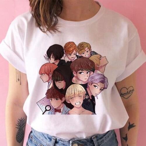 Korean Style Kpop T-shirt Women Tshirt Female Ulzzang Harajuku JIN SUGA J HOPE JIMIN V JUNGKOOK Tops Plus Size 2020