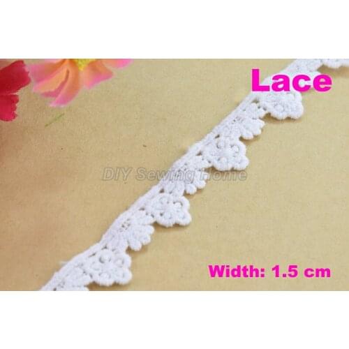 1.5cm width 100% cotton lace sewing ribbon guipure lace trim or fabric warp knitting DIY Garment Accessories free shipping#3204