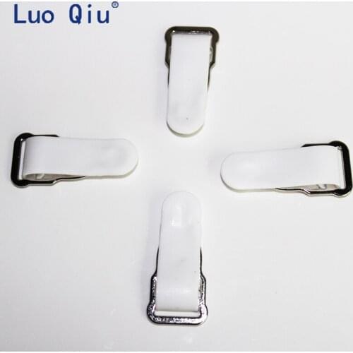 Luo Qiu 100pcs/lot sock buckles sexy underwear clip garment trimming plastic buckles suspender clip garter belt clip 12mm inner
