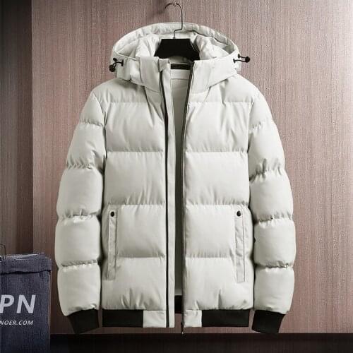 Winter Parkas Coats Men Casual 2021 Brand New Thick Solid Color Coat Men Windbreaker Jackets Male Fashion Hooded Zipper Jacket