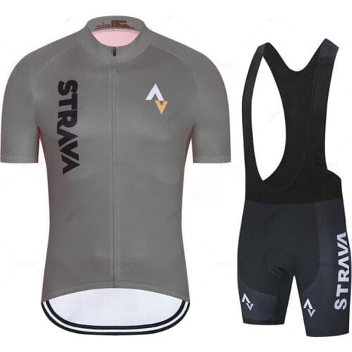 2022 New Cycling Shirt Strava Mens Summer Cycling Bib Shorts Set Cycling Clothing Riding Clothing Set 19D Pad Maillot Ciclismo