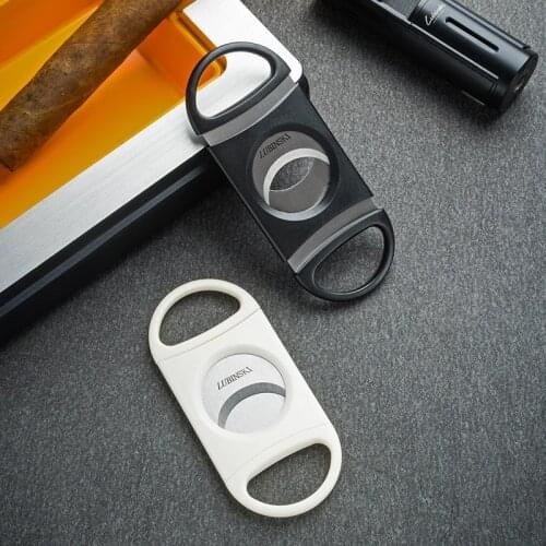 Cigar Cutter Plastic Stainless Steel Portable Cigar Scissors Double Blade Large Caliber Cigar Shears Boyfriend Christmas Gifts