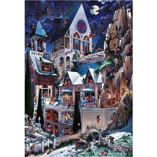 Full Square/round Drill 5D DIY Diamond embroidery"wolf castle"Diamond Painting Cross Stitch Rhinestone Mosaic Decor home